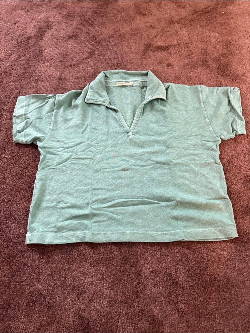 Marine Layer Kids Short-Sleeve Polo in Seafoam Green